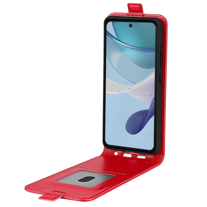 Motorola Moto G53 Texture Vertical Flip Leather Wallet Case with Card Slot, PU TPU Shockproof Protective Cover, Anti-Drop Magnetic Folio Phone Case
