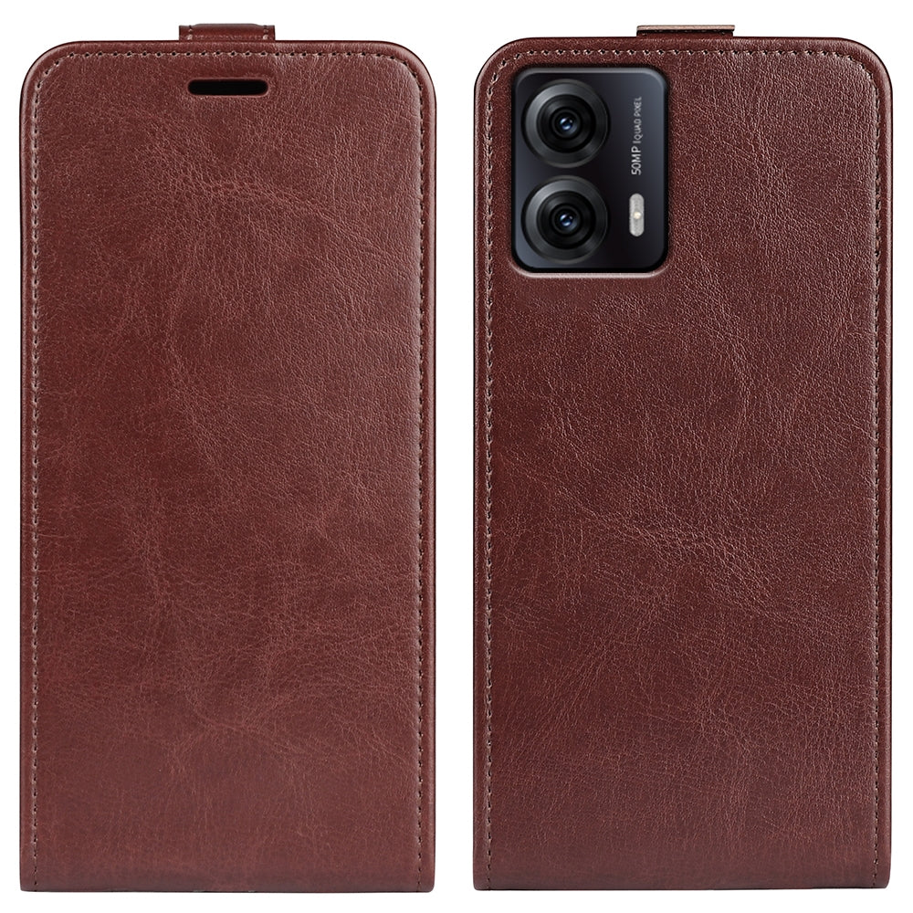 Motorola Moto G53 Texture Vertical Flip Leather Wallet Case with Card Slot, PU TPU Shockproof Protective Cover, Anti-Drop Magnetic Folio Phone Case