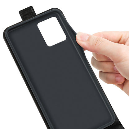 Motorola Moto G73 Texture Vertical Flip Leather Wallet Case with Card Slot, PU TPU Shockproof Protective Cover, Anti-Drop Magnetic Folio Phone Case