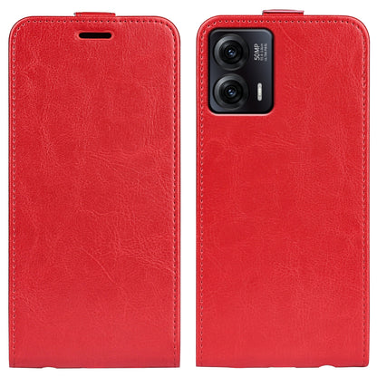 Motorola Moto G73 Texture Vertical Flip Leather Wallet Case with Card Slot, PU TPU Shockproof Protective Cover, Anti-Drop Magnetic Folio Phone Case
