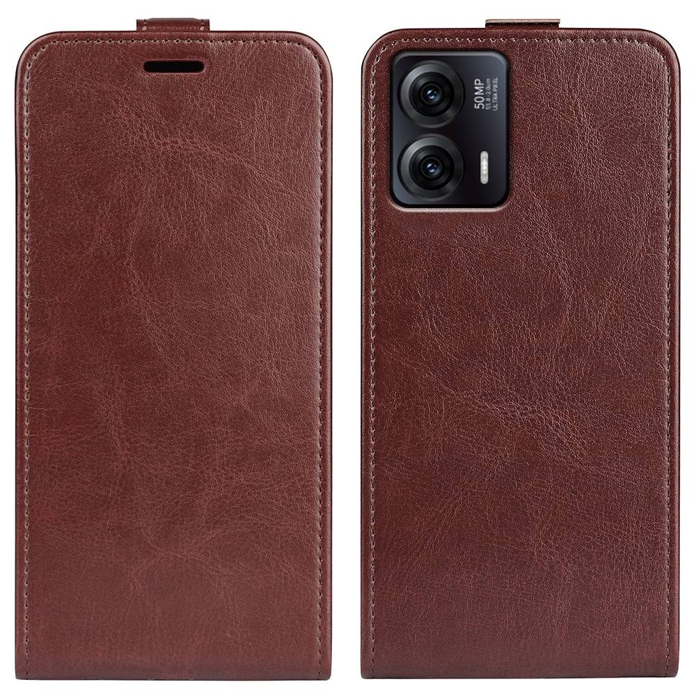 Motorola Moto G73 Texture Vertical Flip Leather Wallet Case with Card Slot, PU TPU Shockproof Protective Cover, Anti-Drop Magnetic Folio Phone Case