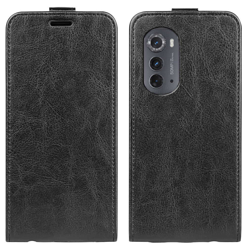 Motorola Moto Edge 2022 Texture Vertical Flip Leather Wallet Case with Card Slot, PU TPU Shockproof Protective Cover, Anti-Drop Magnetic Folio Phone Case