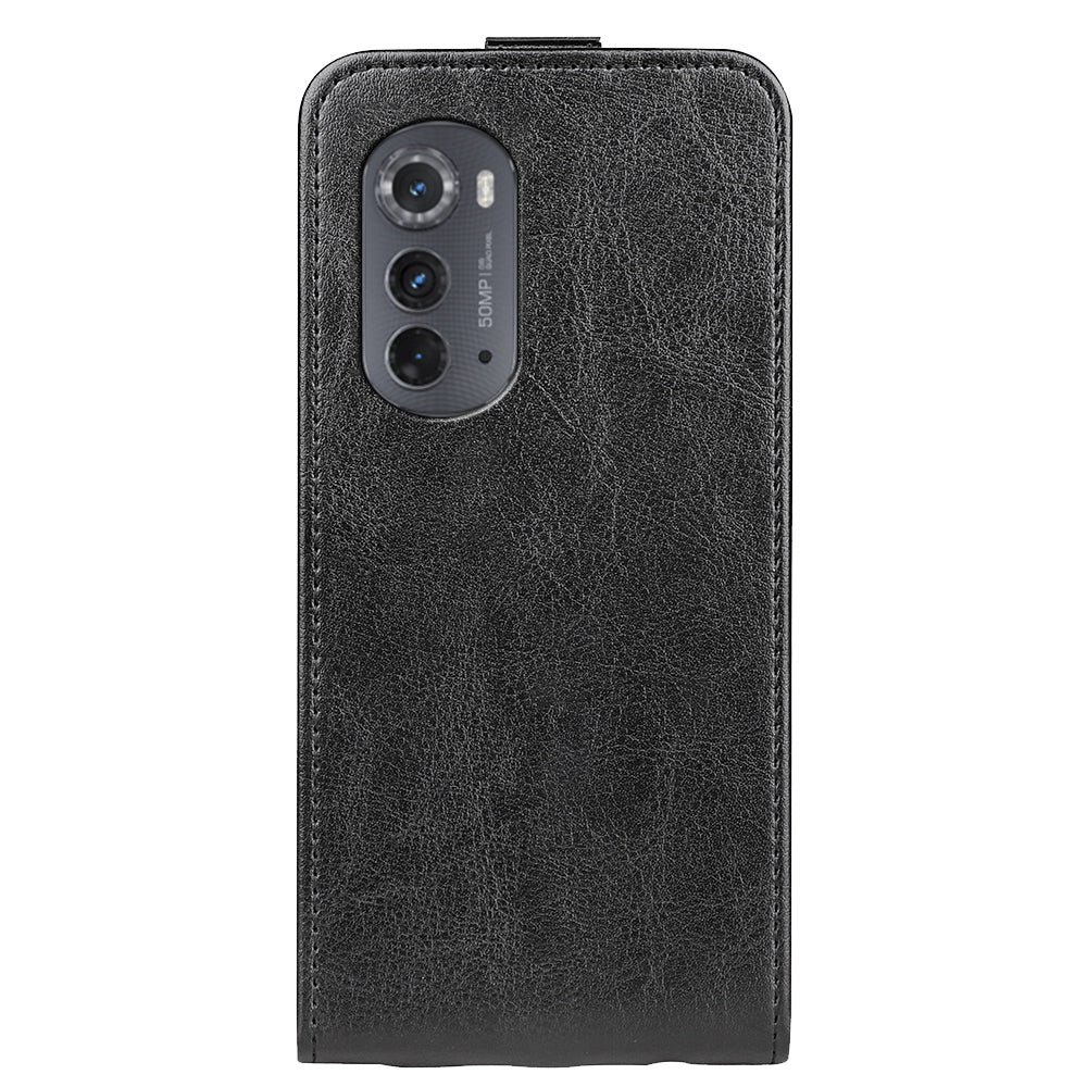 Motorola Moto Edge 2022 Texture Vertical Flip Leather Wallet Case with Card Slot, PU TPU Shockproof Protective Cover, Anti-Drop Magnetic Folio Phone Case