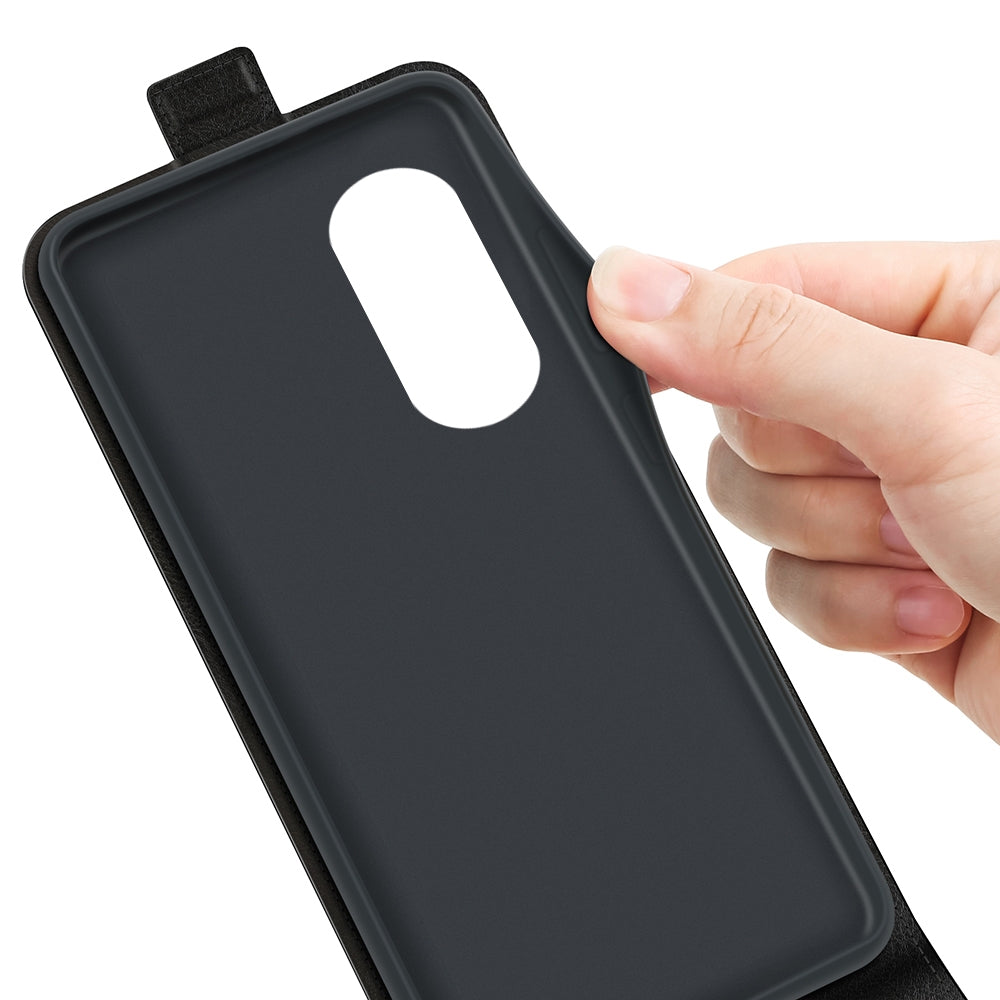 Motorola Moto Edge 2022 Texture Vertical Flip Leather Wallet Case with Card Slot, PU TPU Shockproof Protective Cover, Anti-Drop Magnetic Folio Phone Case
