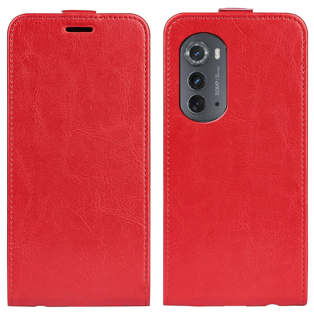 Motorola Moto Edge 2022 Texture Vertical Flip Leather Wallet Case with Card Slot, PU TPU Shockproof Protective Cover, Anti-Drop Magnetic Folio Phone Case