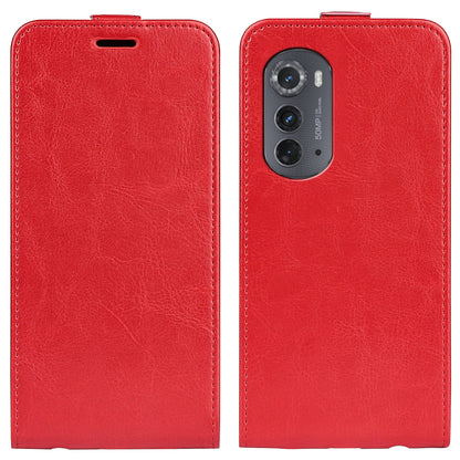 Motorola Moto Edge 2022 Texture Vertical Flip Leather Wallet Case with Card Slot, PU TPU Shockproof Protective Cover, Anti-Drop Magnetic Folio Phone Case