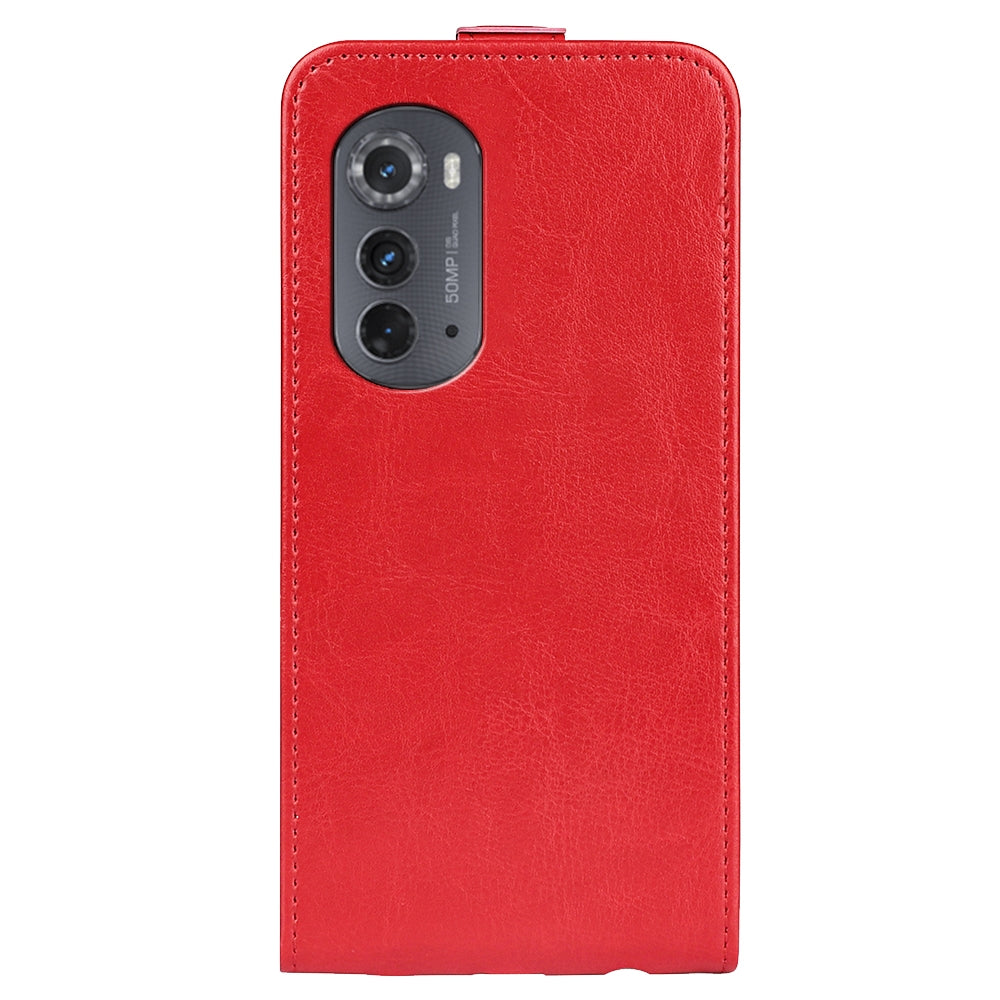 Motorola Moto Edge 2022 Texture Vertical Flip Leather Wallet Case with Card Slot, PU TPU Shockproof Protective Cover, Anti-Drop Magnetic Folio Phone Case
