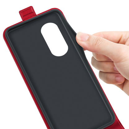 Motorola Moto Edge 2022 Texture Vertical Flip Leather Wallet Case with Card Slot, PU TPU Shockproof Protective Cover, Anti-Drop Magnetic Folio Phone Case