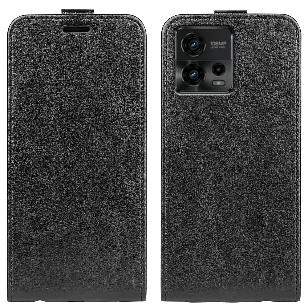Motorola Moto G72 Texture Vertical Flip Leather Wallet Case with Card Slot, PU TPU Shockproof Protective Cover, Anti-Drop Magnetic Folio Phone Case