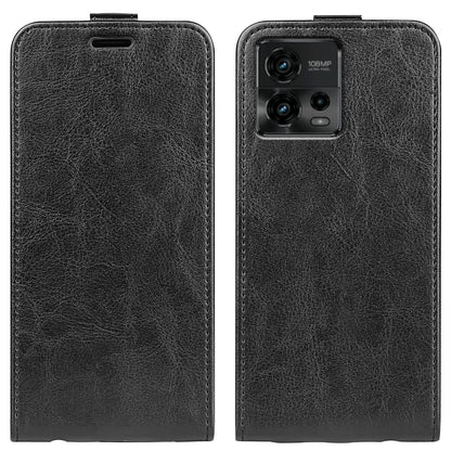 Motorola Moto G72 Texture Vertical Flip Leather Wallet Case with Card Slot, PU TPU Shockproof Protective Cover, Anti-Drop Magnetic Folio Phone Case