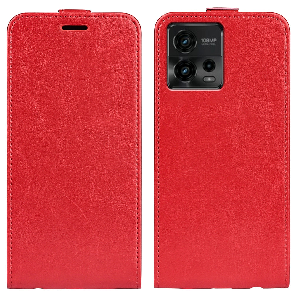 Motorola Moto G72 Texture Vertical Flip Leather Wallet Case with Card Slot, PU TPU Shockproof Protective Cover, Anti-Drop Magnetic Folio Phone Case