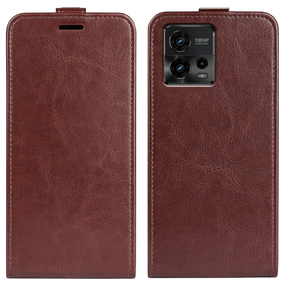 Motorola Moto G72 Texture Vertical Flip Leather Wallet Case with Card Slot, PU TPU Shockproof Protective Cover, Anti-Drop Magnetic Folio Phone Case