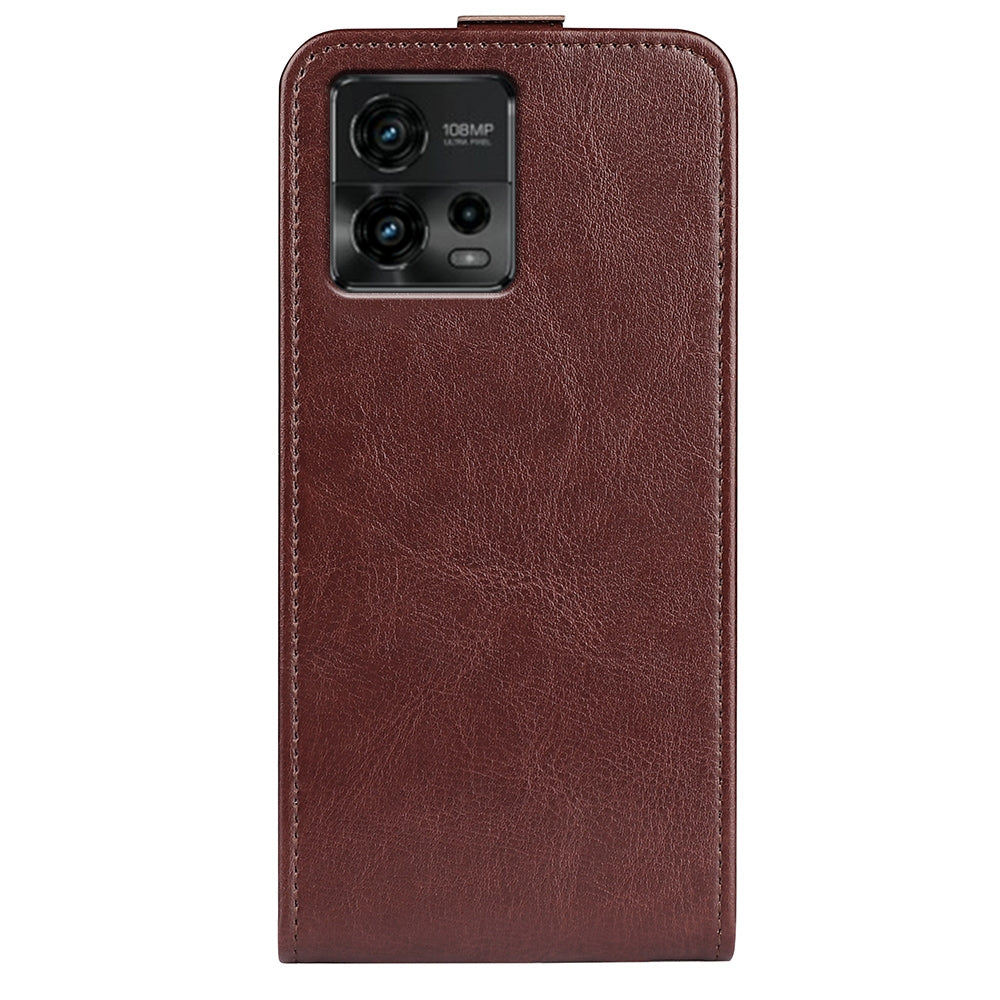 Motorola Moto G72 Texture Vertical Flip Leather Wallet Case with Card Slot, PU TPU Shockproof Protective Cover, Anti-Drop Magnetic Folio Phone Case