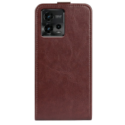 Motorola Moto G72 Texture Vertical Flip Leather Wallet Case with Card Slot, PU TPU Shockproof Protective Cover, Anti-Drop Magnetic Folio Phone Case