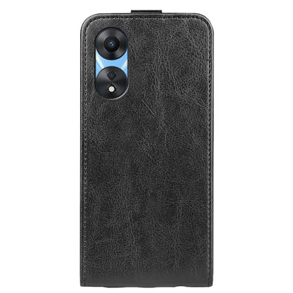 OPPO A58 5G Texture Vertical Flip Leather Wallet Case with Card Slot, PU TPU Shockproof Protective Cover, Anti-Drop Magnetic Folio Phone Case