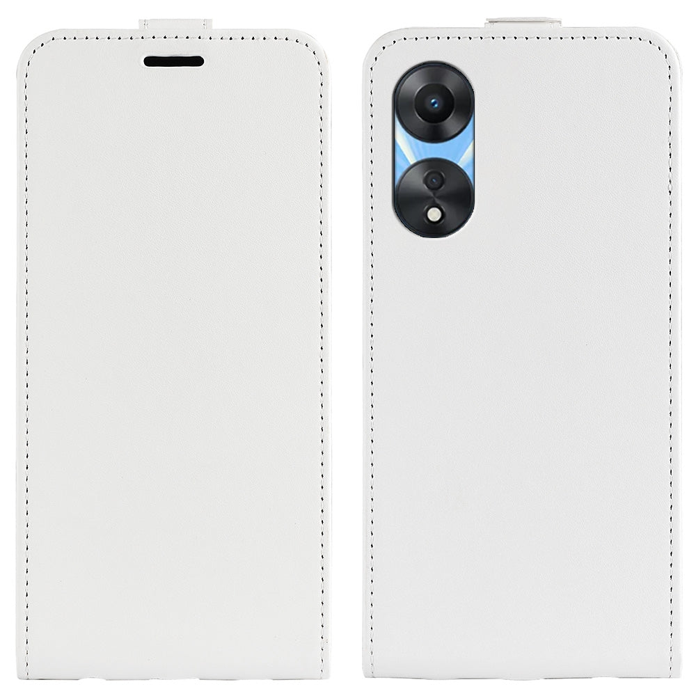 OPPO A58 5G Texture Vertical Flip Leather Wallet Case with Card Slot, PU TPU Shockproof Protective Cover, Anti-Drop Magnetic Folio Phone Case