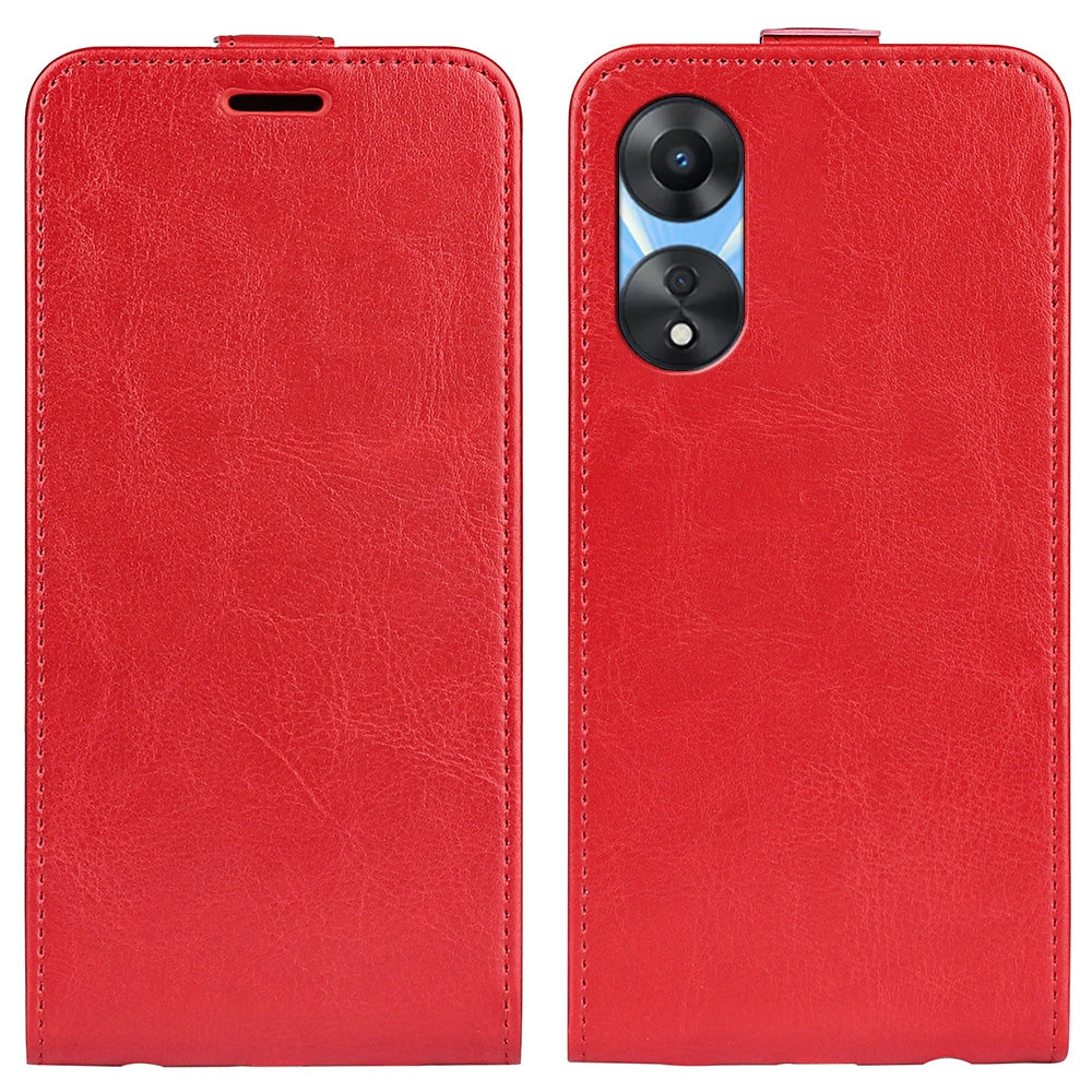 OPPO A58 5G Texture Vertical Flip Leather Wallet Case with Card Slot, PU TPU Shockproof Protective Cover, Anti-Drop Magnetic Folio Phone Case