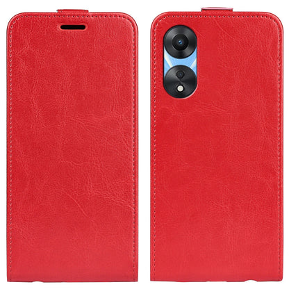 OPPO A58 5G Texture Vertical Flip Leather Wallet Case with Card Slot, PU TPU Shockproof Protective Cover, Anti-Drop Magnetic Folio Phone Case