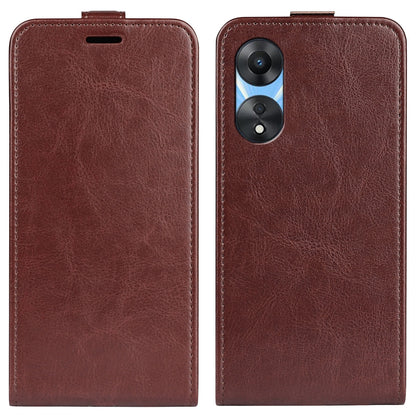 OPPO A58 5G Texture Vertical Flip Leather Wallet Case with Card Slot, PU TPU Shockproof Protective Cover, Anti-Drop Magnetic Folio Phone Case