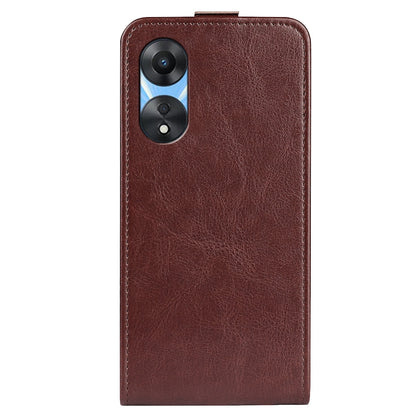 OPPO A58 5G Texture Vertical Flip Leather Wallet Case with Card Slot, PU TPU Shockproof Protective Cover, Anti-Drop Magnetic Folio Phone Case