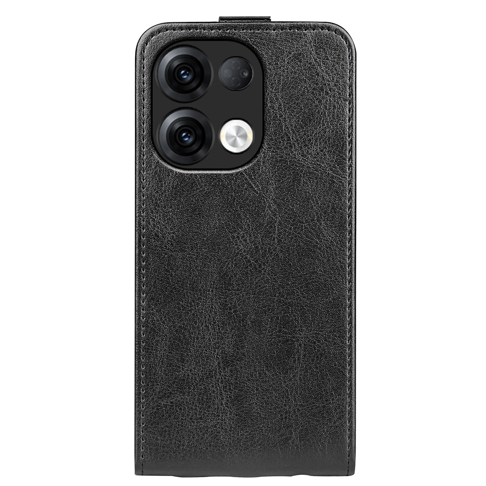 OPPO Reno9 Texture Vertical Flip Leather Wallet Case with Card Slot, PU TPU Shockproof Protective Cover, Anti-Drop Magnetic Folio Phone Case