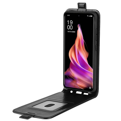 OPPO Reno9 Pro Texture Vertical Flip Leather Wallet Case with Card Slot, PU TPU Shockproof Protective Cover, Anti-Drop Magnetic Folio Phone Case