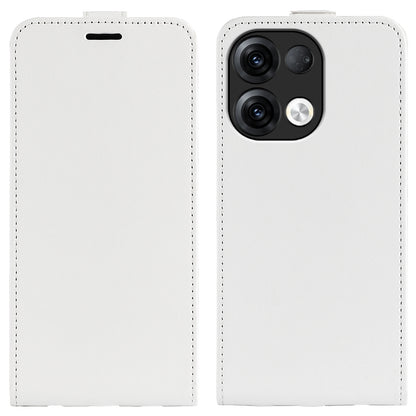 OPPO Reno9 Texture Vertical Flip Leather Wallet Case with Card Slot, PU TPU Shockproof Protective Cover, Anti-Drop Magnetic Folio Phone Case