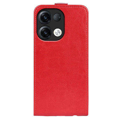 OPPO Reno9 Pro Texture Vertical Flip Leather Wallet Case with Card Slot, PU TPU Shockproof Protective Cover, Anti-Drop Magnetic Folio Phone Case