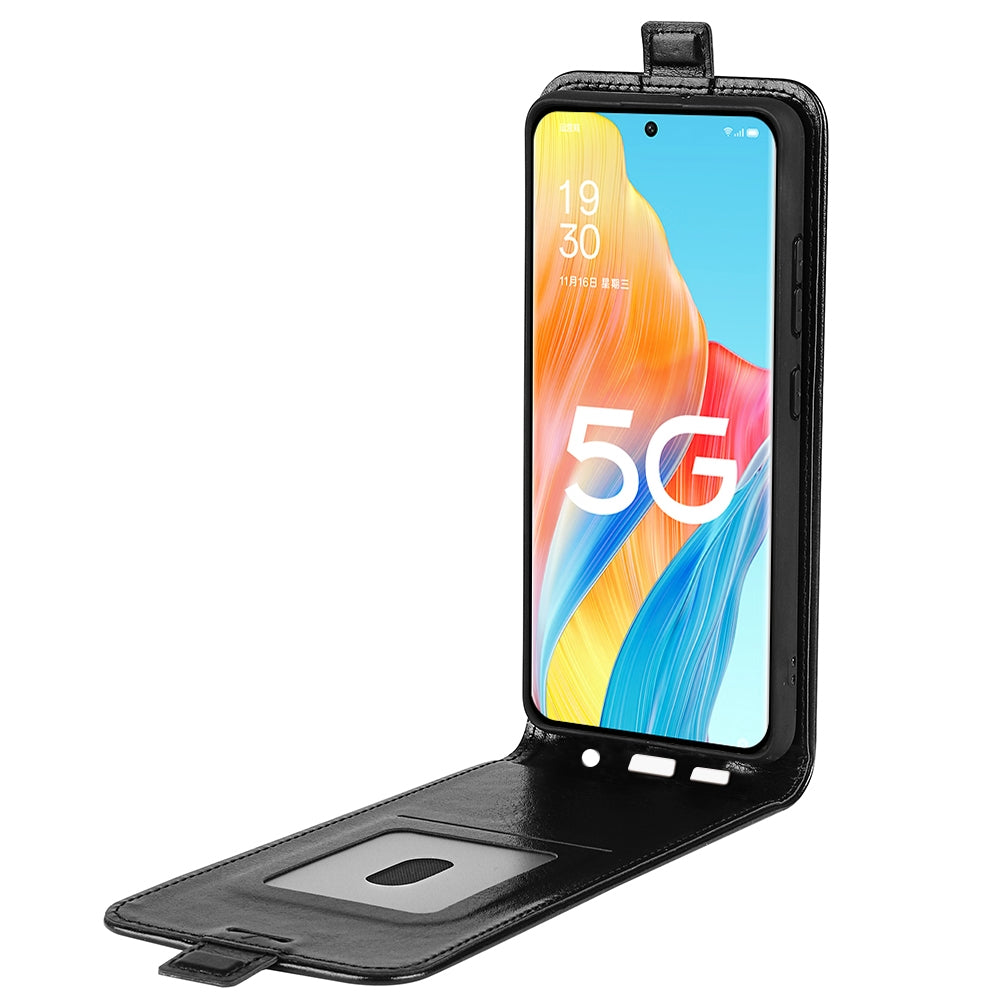 OPPO A1 Pro 5G Texture Vertical Flip Leather Wallet Case with Card Slot, PU TPU Shockproof Protective Cover, Anti-Drop Magnetic Folio Phone Case