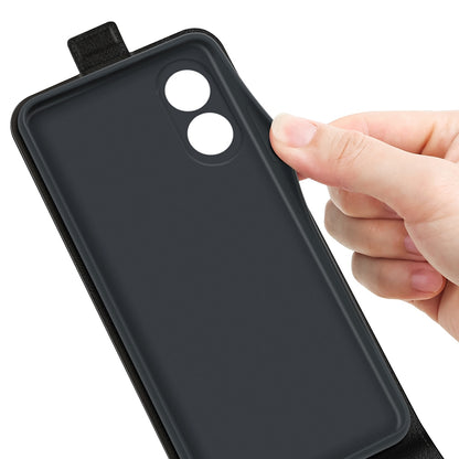 OPPO A1 Pro 5G Texture Vertical Flip Leather Wallet Case with Card Slot, PU TPU Shockproof Protective Cover, Anti-Drop Magnetic Folio Phone Case