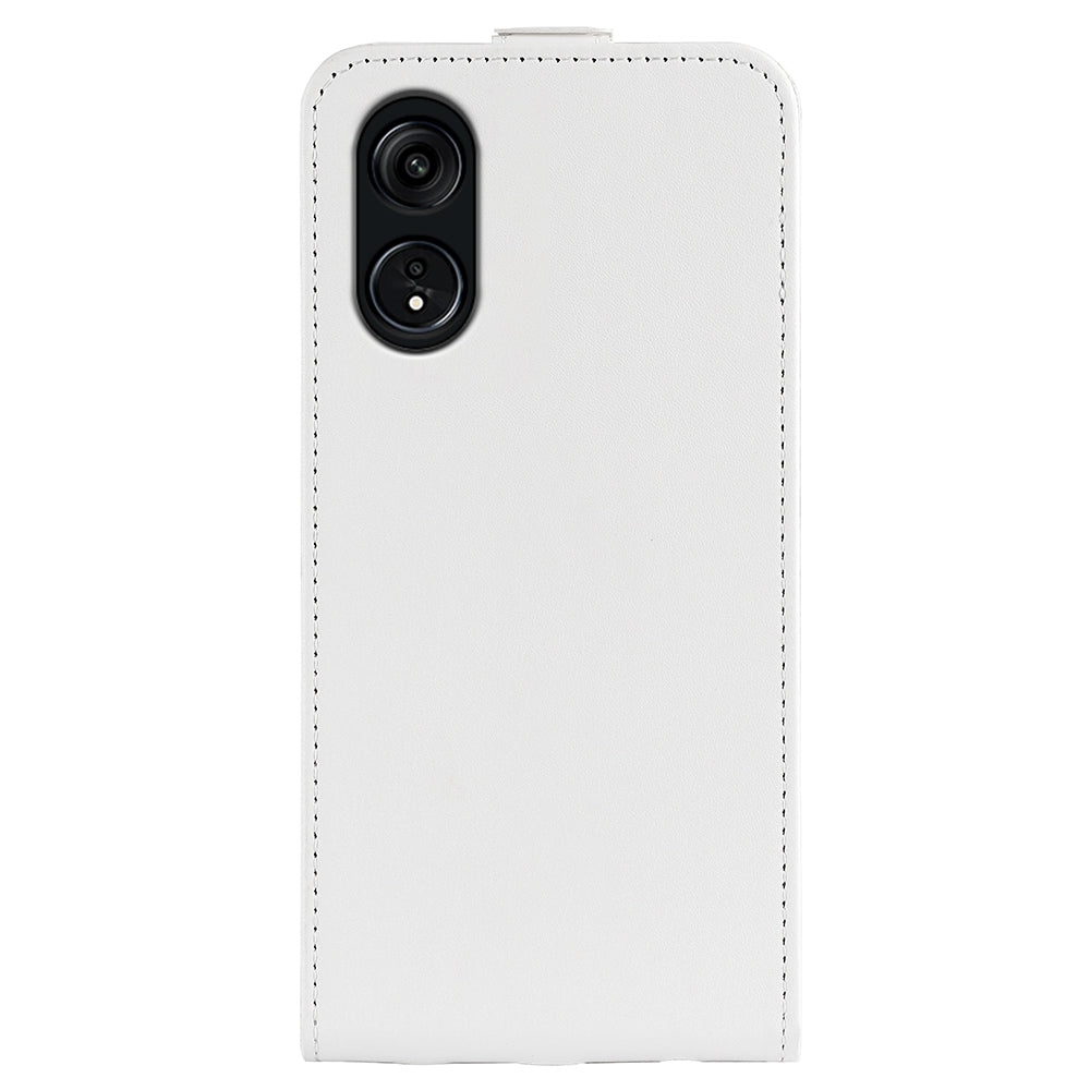 OPPO Reno8 T 5G Texture Vertical Flip Leather Wallet Case with Card Slot, PU TPU Shockproof Protective Cover, Anti-Drop Magnetic Folio Phone Case