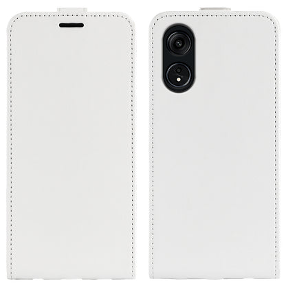 OPPO Reno8 T 5G Texture Vertical Flip Leather Wallet Case with Card Slot, PU TPU Shockproof Protective Cover, Anti-Drop Magnetic Folio Phone Case