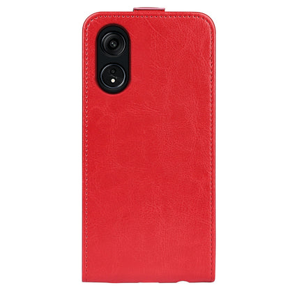 OPPO Reno8 T 5G Texture Vertical Flip Leather Wallet Case with Card Slot, PU TPU Shockproof Protective Cover, Anti-Drop Magnetic Folio Phone Case
