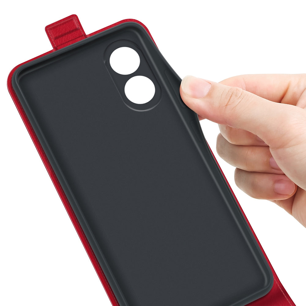 OPPO A1 Pro 5G Texture Vertical Flip Leather Wallet Case with Card Slot, PU TPU Shockproof Protective Cover, Anti-Drop Magnetic Folio Phone Case