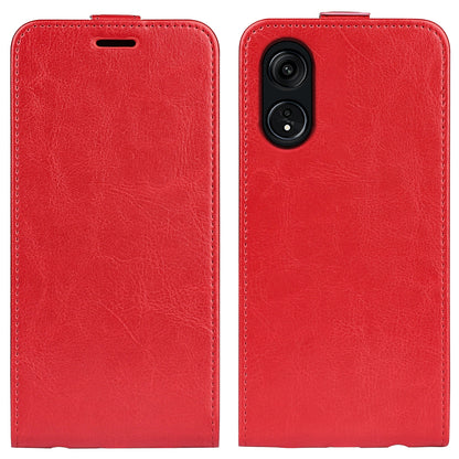 OPPO Reno8 T 5G Texture Vertical Flip Leather Wallet Case with Card Slot, PU TPU Shockproof Protective Cover, Anti-Drop Magnetic Folio Phone Case
