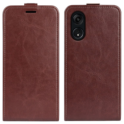 OPPO Reno8 T 5G Texture Vertical Flip Leather Wallet Case with Card Slot, PU TPU Shockproof Protective Cover, Anti-Drop Magnetic Folio Phone Case
