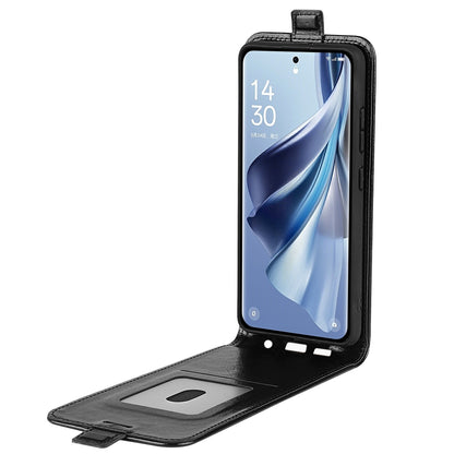 OPPO Reno10 Pro+ Texture Vertical Flip Leather Wallet Case with Card Slot, PU TPU Shockproof Protective Cover, Anti-Drop Magnetic Folio Phone Case