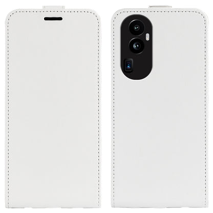 OPPO Reno10 Pro+ Texture Vertical Flip Leather Wallet Case with Card Slot, PU TPU Shockproof Protective Cover, Anti-Drop Magnetic Folio Phone Case