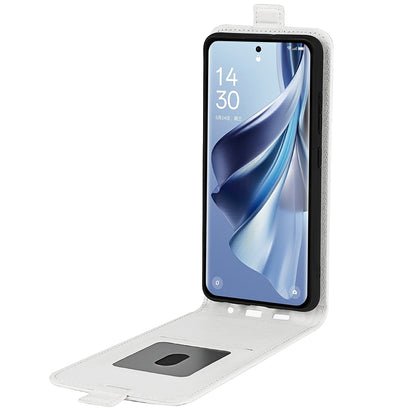 OPPO Reno10 Pro+ Texture Vertical Flip Leather Wallet Case with Card Slot, PU TPU Shockproof Protective Cover, Anti-Drop Magnetic Folio Phone Case