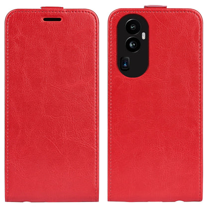 OPPO Reno10 Pro+ Texture Vertical Flip Leather Wallet Case with Card Slot, PU TPU Shockproof Protective Cover, Anti-Drop Magnetic Folio Phone Case