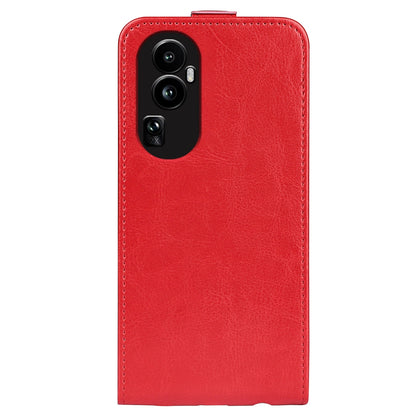 OPPO Reno10 Pro+ Texture Vertical Flip Leather Wallet Case with Card Slot, PU TPU Shockproof Protective Cover, Anti-Drop Magnetic Folio Phone Case