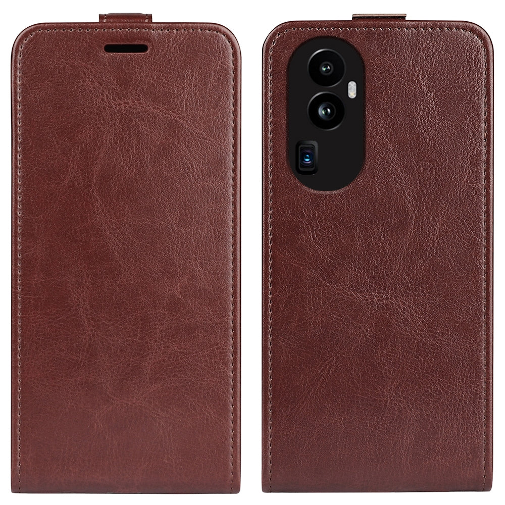 OPPO Reno10 Pro+ Texture Vertical Flip Leather Wallet Case with Card Slot, PU TPU Shockproof Protective Cover, Anti-Drop Magnetic Folio Phone Case