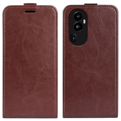 OPPO Reno10 Pro+ Texture Vertical Flip Leather Wallet Case with Card Slot, PU TPU Shockproof Protective Cover, Anti-Drop Magnetic Folio Phone Case