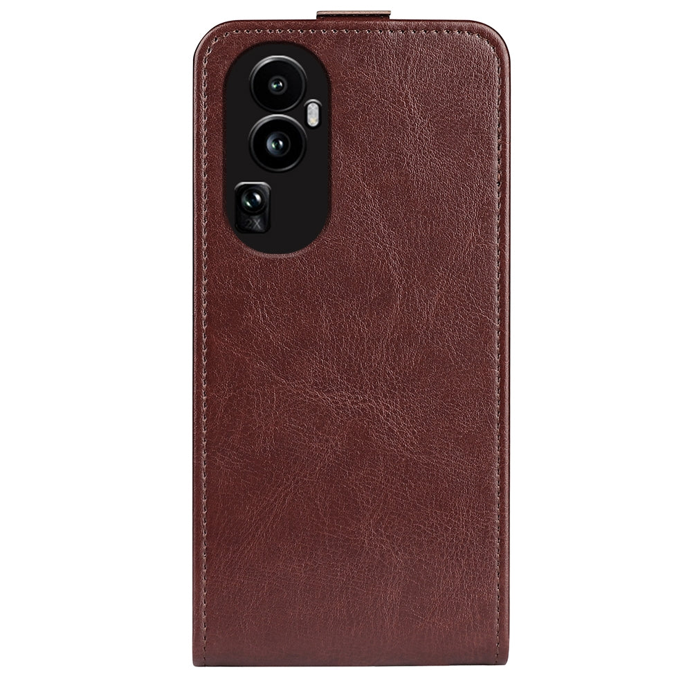 OPPO Reno10 Pro+ Texture Vertical Flip Leather Wallet Case with Card Slot, PU TPU Shockproof Protective Cover, Anti-Drop Magnetic Folio Phone Case