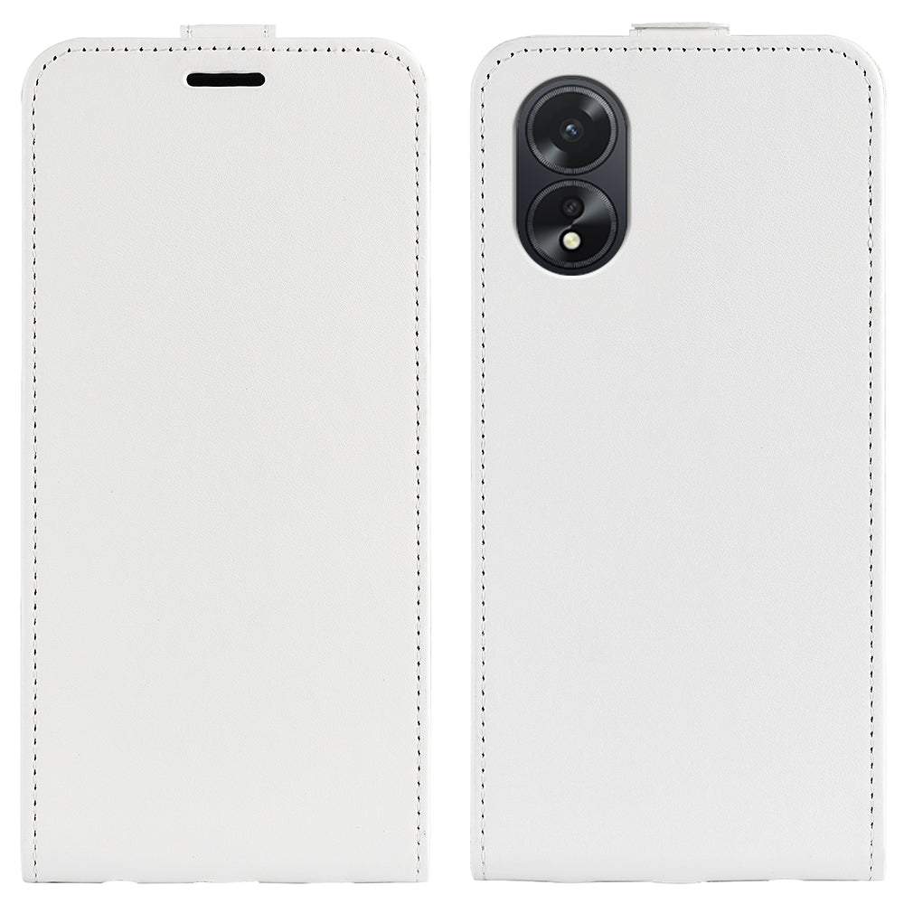 OPPO A38 Texture Vertical Flip Leather Wallet Case with Card Slot, PU TPU Shockproof Protective Cover, Anti-Drop Magnetic Folio Phone Case