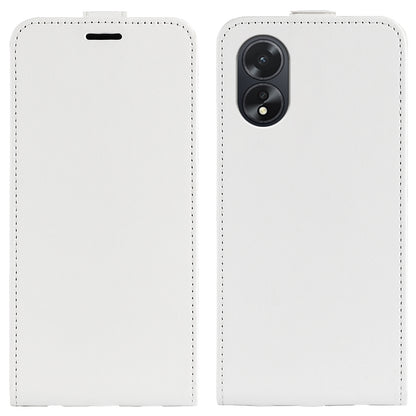 OPPO A38 Texture Vertical Flip Leather Wallet Case with Card Slot, PU TPU Shockproof Protective Cover, Anti-Drop Magnetic Folio Phone Case