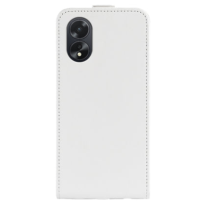 OPPO A38 Texture Vertical Flip Leather Wallet Case with Card Slot, PU TPU Shockproof Protective Cover, Anti-Drop Magnetic Folio Phone Case