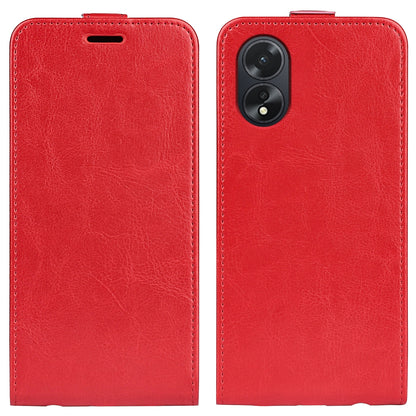 OPPO A38 Texture Vertical Flip Leather Wallet Case with Card Slot, PU TPU Shockproof Protective Cover, Anti-Drop Magnetic Folio Phone Case
