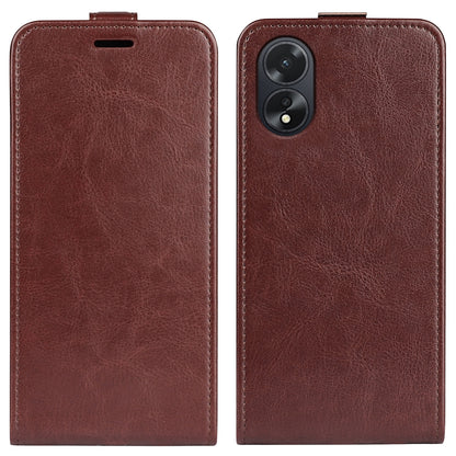 OPPO A38 Texture Vertical Flip Leather Wallet Case with Card Slot, PU TPU Shockproof Protective Cover, Anti-Drop Magnetic Folio Phone Case