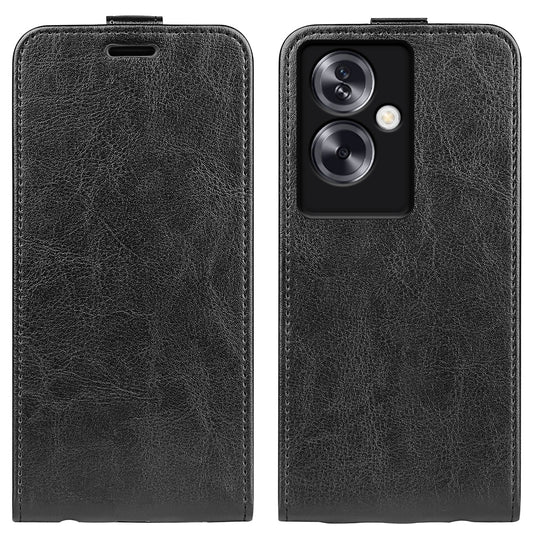 OPPO A79 Texture Vertical Flip Leather Wallet Case with Card Slot, PU TPU Shockproof Protective Cover, Anti-Drop Magnetic Folio Phone Case